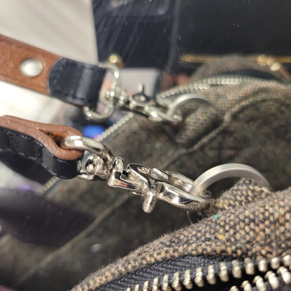 Jack Spade Tweed Bag with Pink Leather Highlights